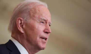 U.S. President Joe Biden delivers remarks on Russia and Ukraine in the East Room of the White House on February 15 in Washington