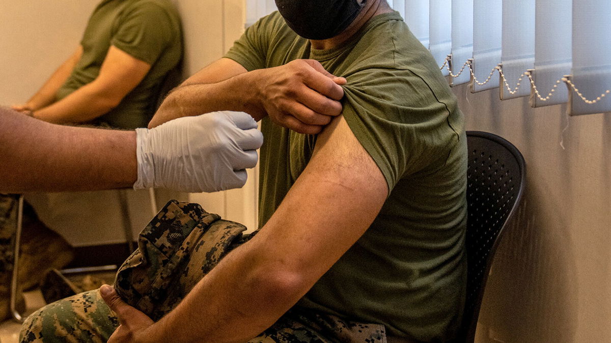 <i>Carl Court/Getty Images/FILE</i><br/>The US military has approved religious exemptions to its Covid-19 vaccine mandate for 15 service members out of approximately 16