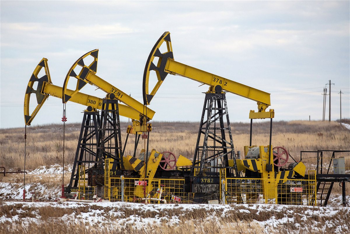 <i>Andrey Rudakov/Bloomberg/Getty Images</i><br/>Oil pumping jacks in a Rosneft oilfield near Sokolovka village