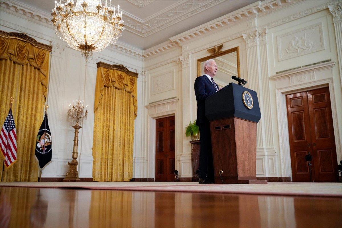 <i>Drew Angerer/Getty Images</i><br/>U.S. President Joe Biden speaks on developments in Ukraine and Russia
