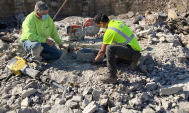 Workers uncovered a box under the pedestal that once held the Jefferson Davis statue in Richmond