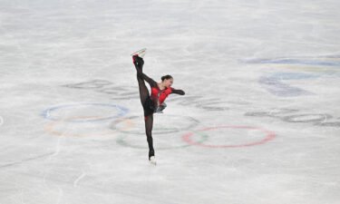 Kamila Valyeva of the Russian Olympic Committee in action Thursday night at Beijing's Capital Indoor Stadium.