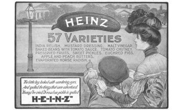 A 1902 advertisement for Heinz with the "57 varieties" slogan.