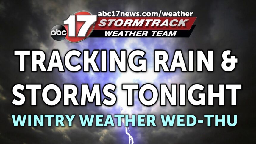 Tracking rain and storms tonight, wintry weather later this week ...