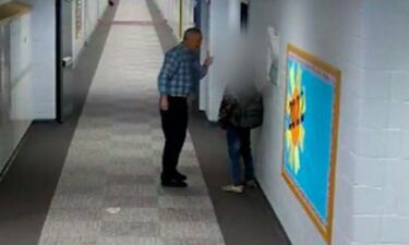 Video obtained by CNN shows a teacher striking a student at a high school in Elkhart