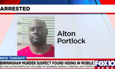 Alton Portlock is accused of gunning down a woman in Birmingham last month.