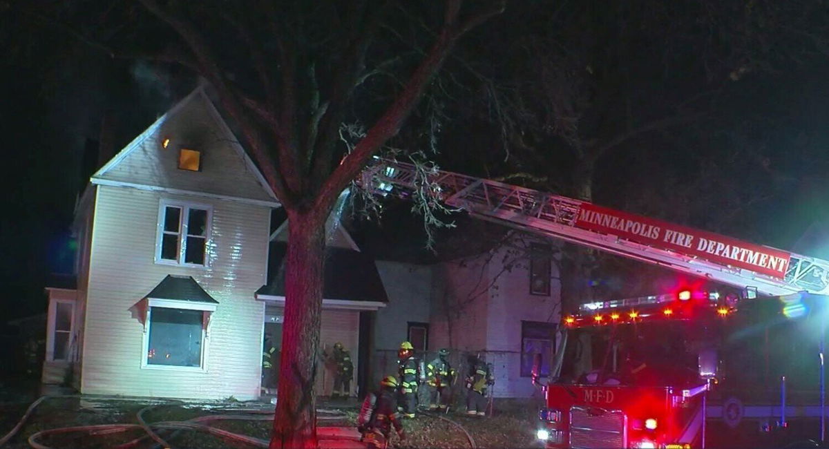 <i>WCCO</i><br/>Minneapolis firefighters knocked down a large fire early Monday morning in a vacant home under renovation on the city's north side.