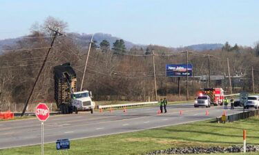 Both directions of NC-191/280 are closed near North Mills River Road in Henderson County after a dump truck crashed into powerlines.
