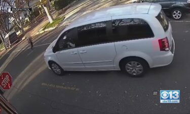 Video from a camera on the stop-arm of a Sacramento City Unified School District bus shows a nerve-racking near-miss.