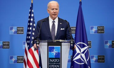 President Joe Biden speaks during a news conference at NATO after meeting with allies about the Russian invasion of Ukraine on Thursday in Brussels