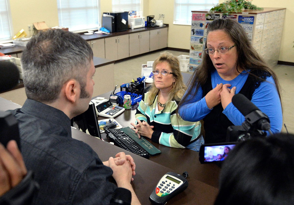 <i>Timothy D. Easley/AP</i><br/>Rowan County Clerk Kim Davis