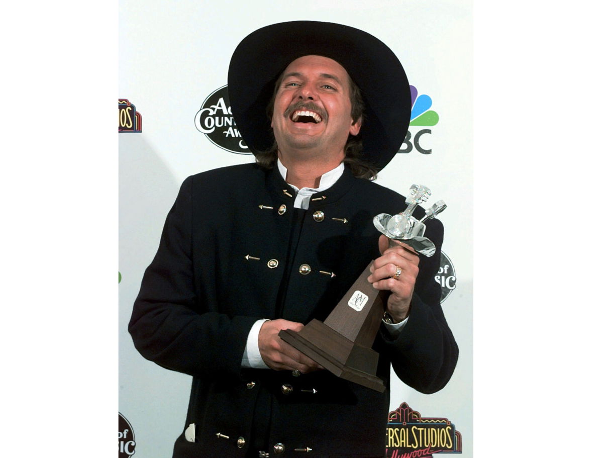 <i>Mark J. Terrill/AP</i><br/>Jeff Carson poses backstage at the 31st Annual Academy of Country Music Awards