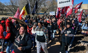 Indigenous rights activists and others marched in Rapid City