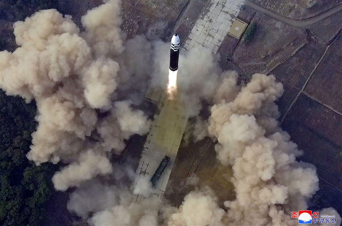 <i>STR/KCNA/KNS/AFP/Getty Images</i><br/>This picture released by North Korean state media on March 25 claims to show the launch of a new intercontinental ballistic missile. South Korea and missile experts dispute its authenticity.