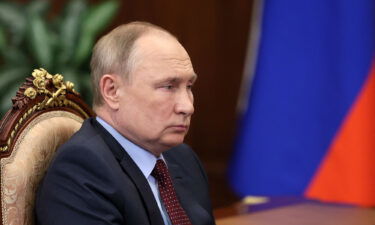 Russian President Vladimir Putin attends a meeting with the head of Russia's Union of Industrialists and Entrepreneurs