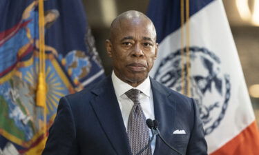 Mayor Eric Adams speaks during joint press conference with Governor Kathy Hochul on Fulton street subway station.