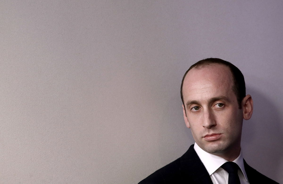 <i>Win McNamee/Getty Images</i><br/>Senior advisor to U.S. President Donald Trump Stephen Miller watches as U.S. Attorney General Jeff Sessions delivers remarks during the daily White House press briefing March 27