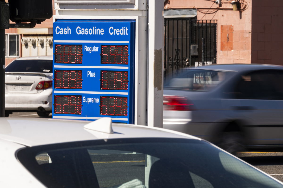 <i>David Paul Morris/Bloomberg/Getty Images</i><br/>Fuel prices are seen here at an Exxon Mobil gas station in Berkeley