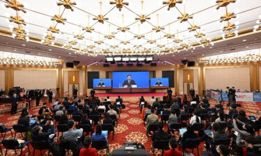 Journalists attend a press conference of the fifth session of the 13th National Committee of the Chinese People's Political Consultative Conference