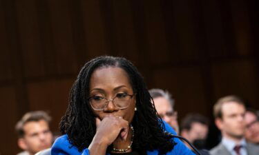 Judge Ketanji Brown Jackson reacts to questioning from Sen. Lindsey Graham (R-SC) during the third day of her Senate Judiciary Committee confirmation hearing on Capitol Hill in Washington