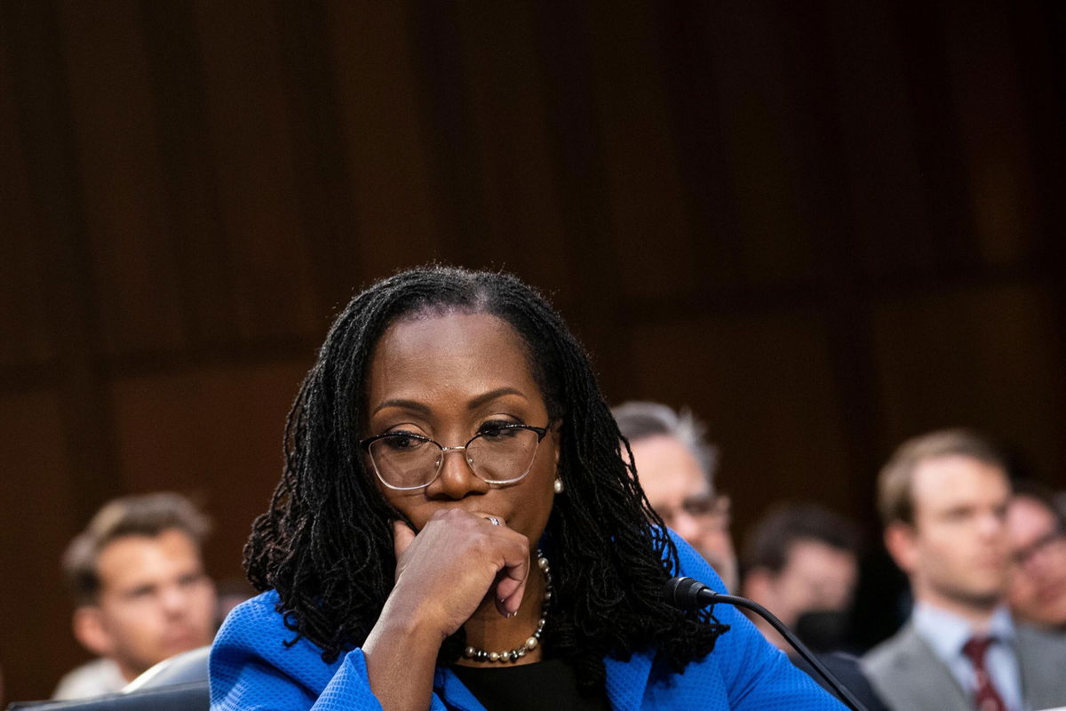 <i>Sarah Silbiger for CNN</i><br/>Judge Ketanji Brown Jackson reacts to questioning from Sen. Lindsey Graham (R-SC) during the third day of her Senate Judiciary Committee confirmation hearing on Capitol Hill in Washington