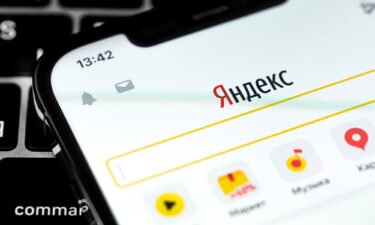 Yandex mobile app is shown on a smartphone in Moscow