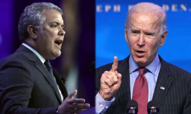 US President Joe Biden (right) will meet with Colombian President Iván Duque on March 10.