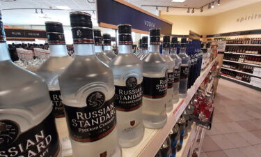 Liquor stores and supermarkets ditch Russian vodka. Bottles of Russian Standard Vodka are seen here in a store in Ottawa