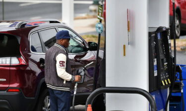 A man fills up at a gas station in Bethesda