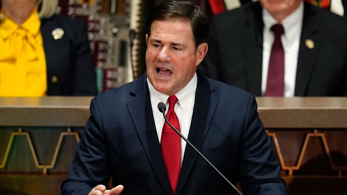 <i>Ross D. Franklin/AP</i><br/>Republican Gov. Doug Ducey of Arizona on Wednesday signed two bills into law targeting transgender youth in the state