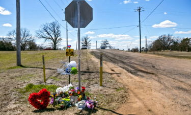 A memorial was set up for the high school students who died Tuesday.