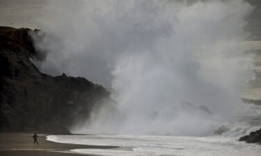 Large waves crash ashore at Wrights Beach