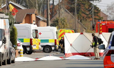 Emergency services attend the scene in Strepy Bracquegnies