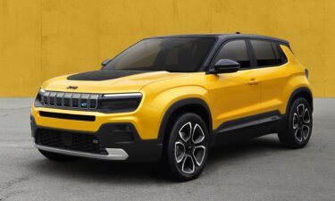 Stellantis CEO Carlos Tavares showed an image of a fully electric Jeep SUV that's expected to go into production early next year.