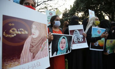 Protesters gather in solidarity with Muslim women who were denied entry into school for wearing hijabs