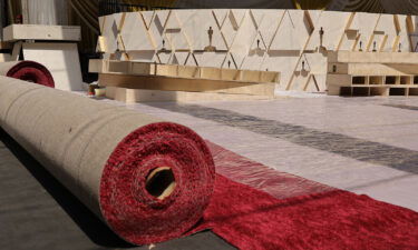 A view of the 94th Oscar red carpet area at the Dolby Theatre in Hollywood