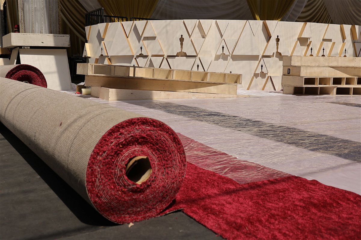 <i>Mike Coppola/Getty Images</i><br/>A view of the 94th Oscar red carpet area at the Dolby Theatre in Hollywood