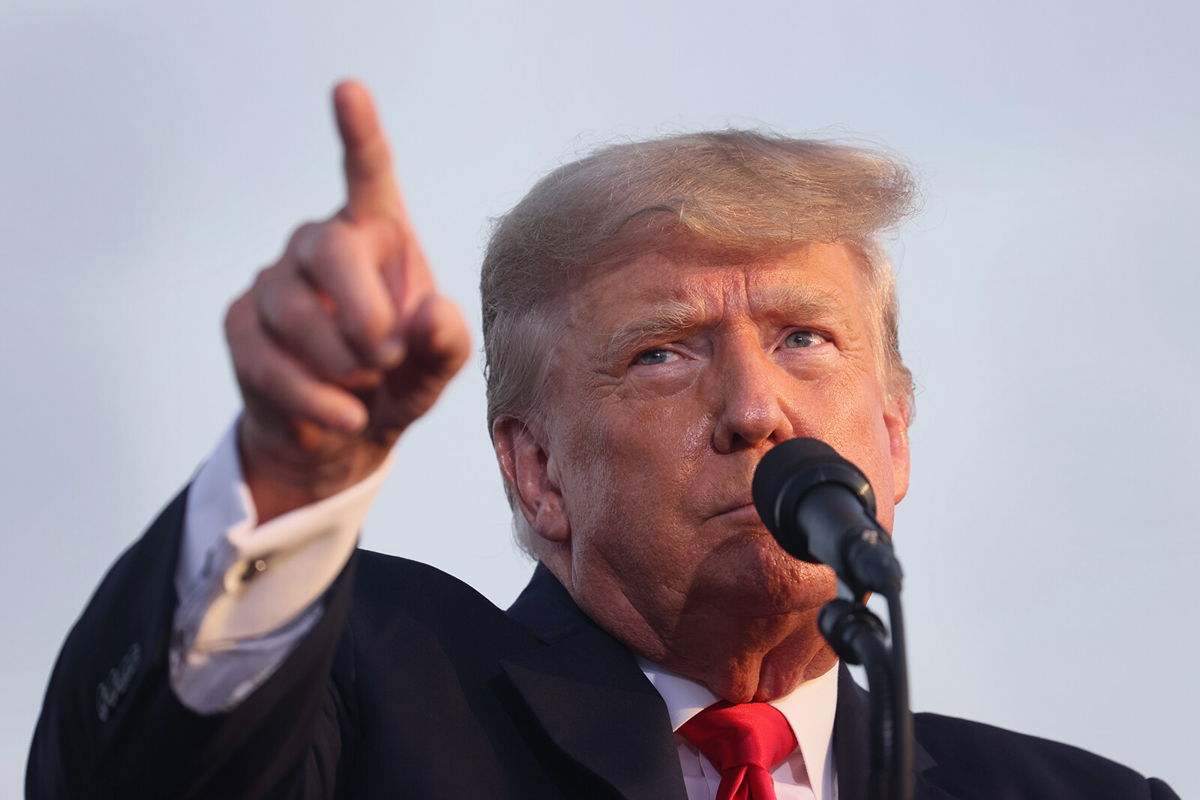 <i>Scott Olson/Getty Images</i><br/>Former US President Donald Trump speaks to supporters during a rally at the Lorain County Fairgrounds on June 26