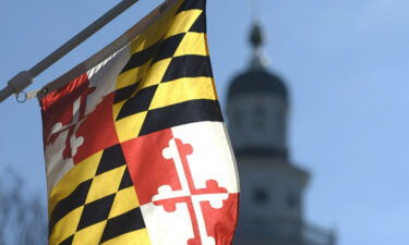 Pictured is Maryland's state flag. A Maryland judge on March 25 blocked the state's new congressional map.