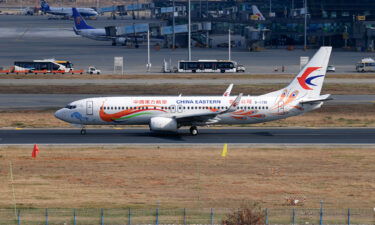 Tracking services reported this plane is the China Eastern Airlines Boeing 737-800 aircraft that crashed March 21 with 132 people on board. This is a file photo taken on a Chinese tarmac in February.