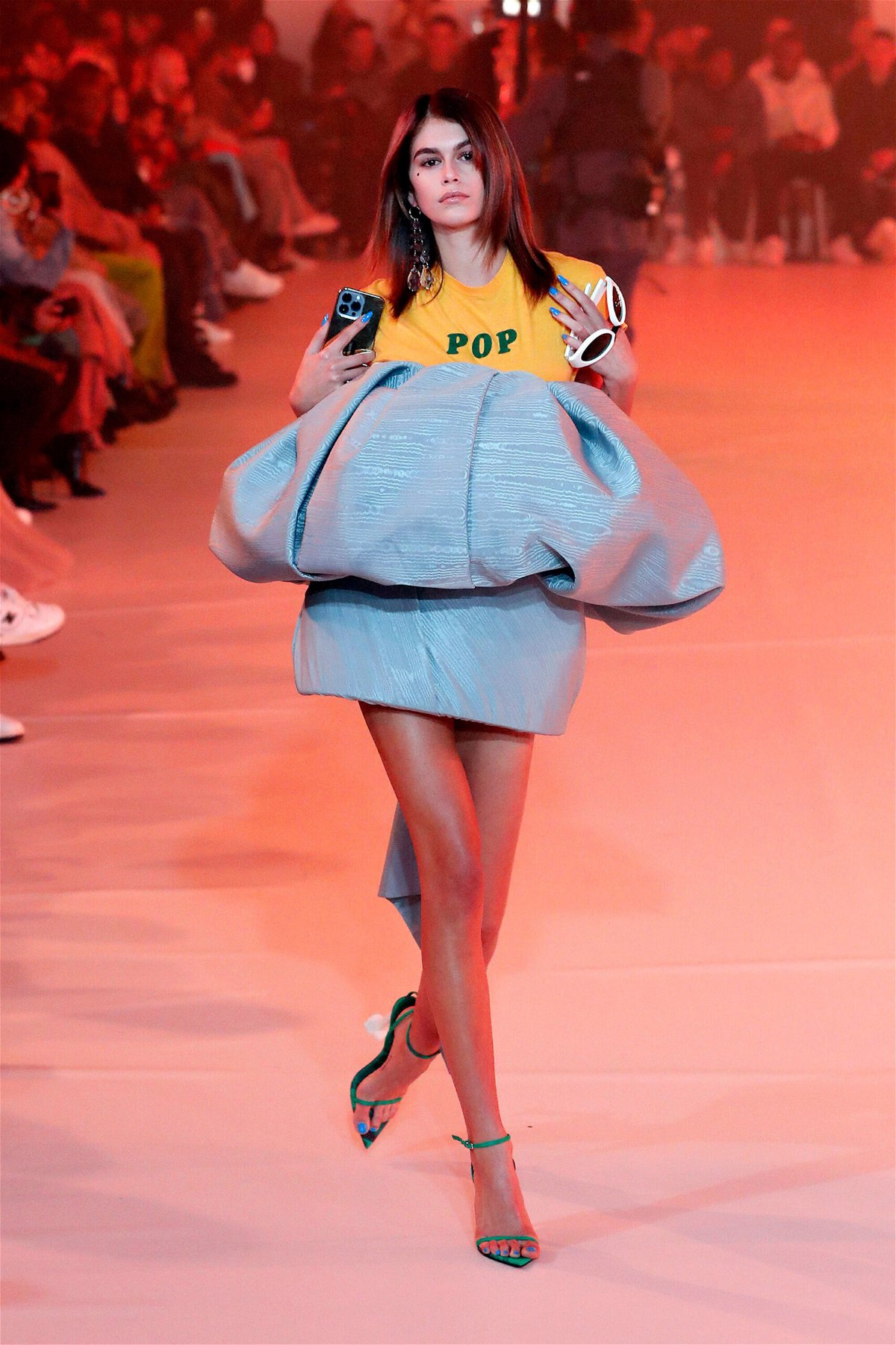 <i>Estrop/Getty Images</i><br/>Kaia Gerber walks the runway during the Off-White Haute Couture Spring/Summer 2022 show as part of Paris Fashion Week on February 28