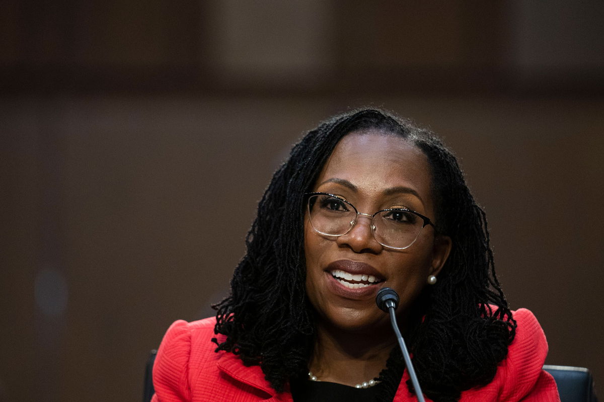 <i>Sarah Silbiger for CNN</i><br/>Judge Ketanji Brown Jackson testifies on the second day of her Senate Judiciary Committee confirmation hearing to join the United States Supreme Court on Capitol Hill in Washington