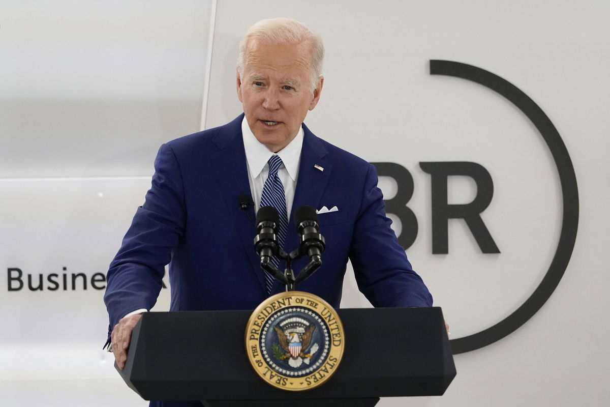 <i>Patrick Semansky/AP</i><br/>President Joe Biden speaks at Business Roundtable's CEO Quarterly Meeting