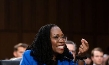 Judge Ketanji Brown Jackson reacts to questioning from Senator Lindsey Graham (R-SC) during the third day of the Senate Judiciary Committee confirmation hearing on Capitol Hill.