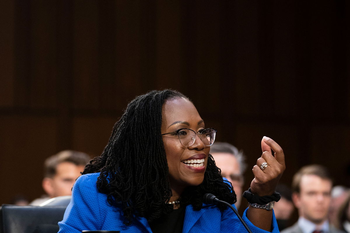 <i>Sarah Silbiger for CNN</i><br/>Judge Ketanji Brown Jackson reacts to questioning from Senator Lindsey Graham (R-SC) during the third day of the Senate Judiciary Committee confirmation hearing on Capitol Hill.