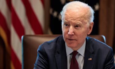 U.S. President Joe Biden speaks to reporters before the start of a cabinet meeting in the Cabinet Room of the White House on March 03