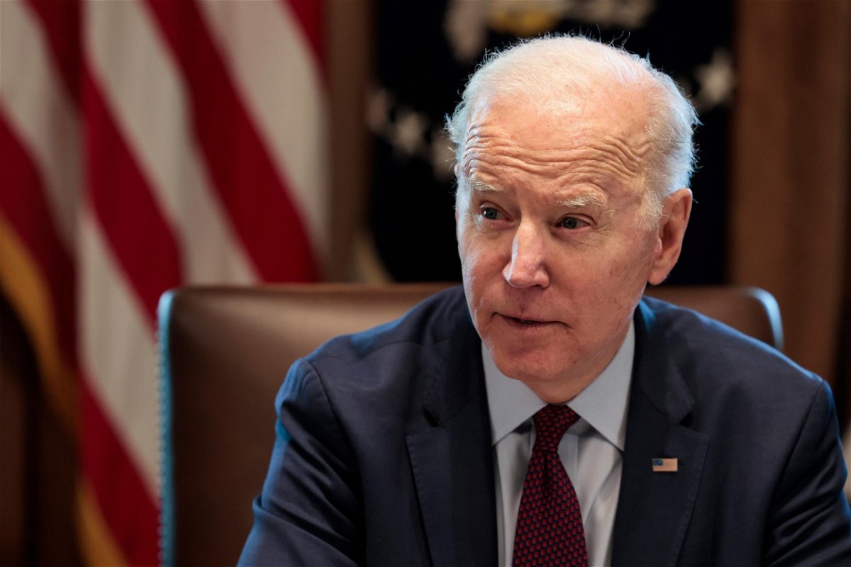 <i>Anna Moneymaker/Getty Images</i><br/>U.S. President Joe Biden speaks to reporters before the start of a cabinet meeting in the Cabinet Room of the White House on March 03