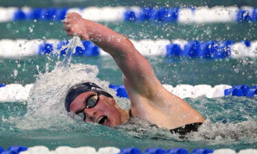 Lia Thomas competes in the 500-yard freestyle finals at the NCAA Swimming and Diving Championships