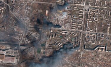 A satellite image from March 20 shows the extent of destruction in Mariupol.