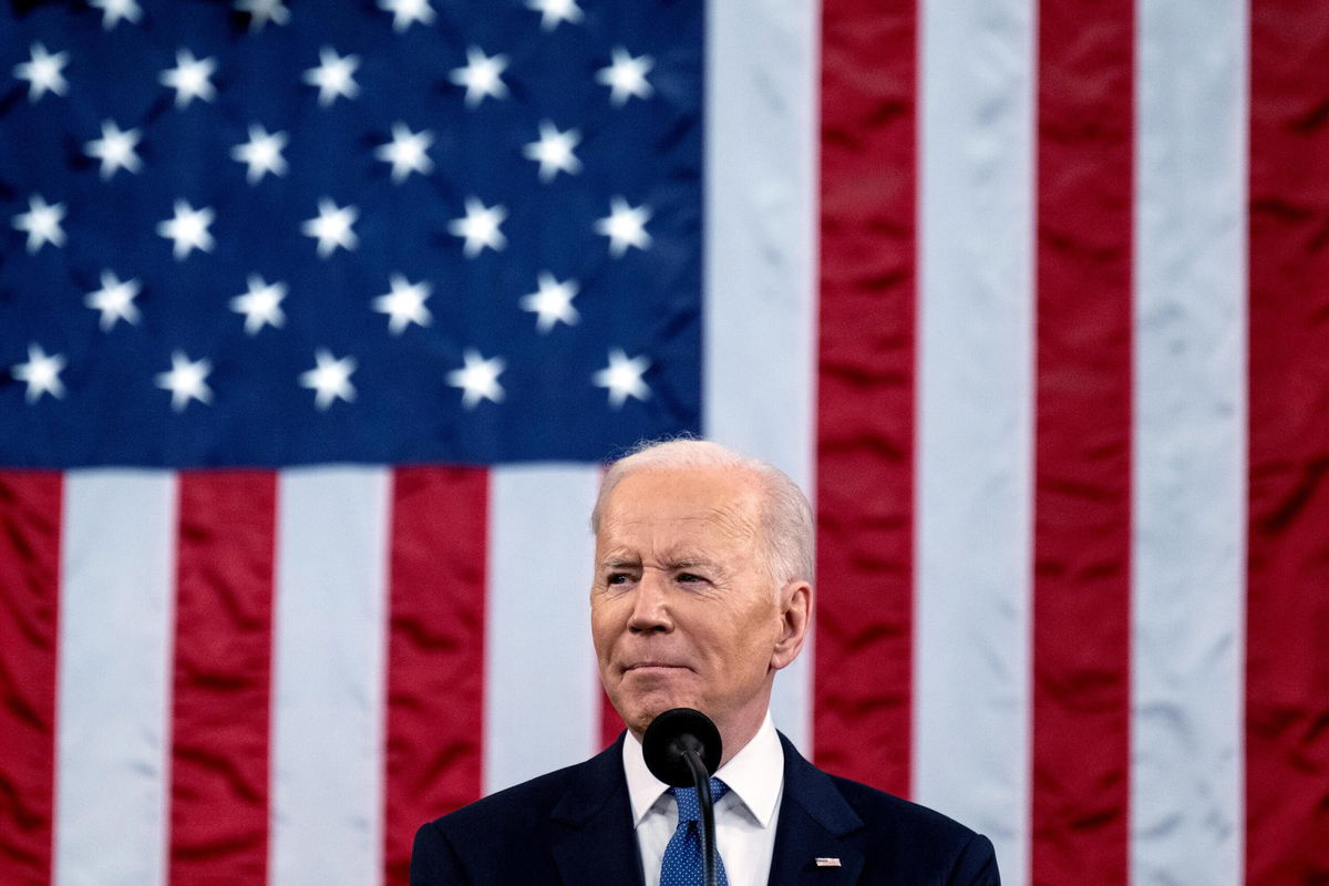 <i>Saul Loeb/AP</i><br/>President Joe Biden delivers his State of the Union address to a joint session of Congress at the Capitol on March 1